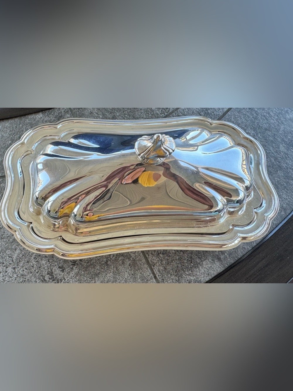 Gorham Heritage YH18 Silverplate Covered Butter Dish With Glass Insert